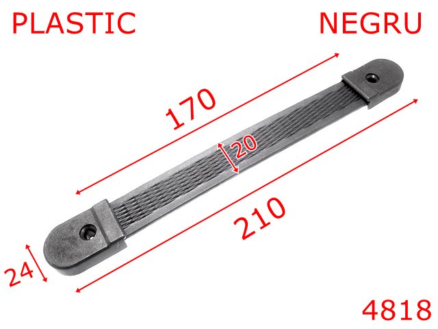 Manere - 4818/Maner escamotabil pentru mapa-210-mm-plastic--negru-----