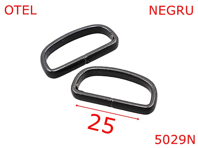 Pasant pafta - 5029N/Pasant catarama curea sau bareta-25-mm-otel--negru-----