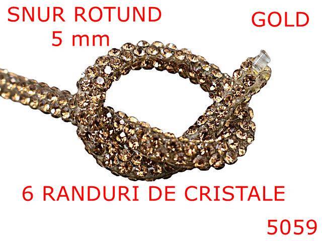 Snur - 5059/Snur plastic rotund pentru confectii-5-mm-plastic--gold-----