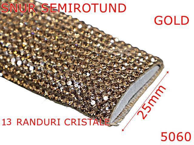 Snur - 5060/Snur textil semirotund pentru confectii-25-mm-textil--gold-----