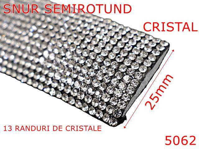 Snur - 5062/Snur textil semirotund pentru confectii-25-mm-textil--cristal-----
