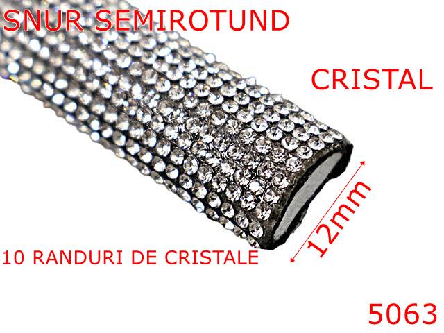 Snur - 5063/Snur textil semirotund pentru confectii-12-mm-textil--cristal-----