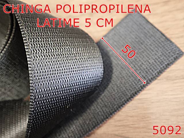 Chinga - 5092/Chinga polipropilena groasa de 1.2 mm-50-mm-polipropilena--negru-----