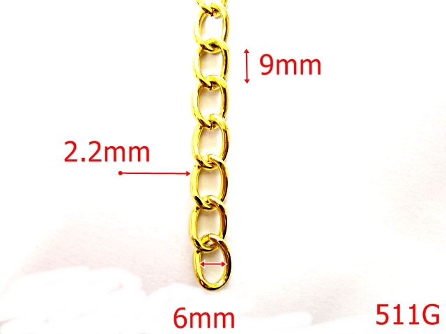 Lant poseta otel - 511G/LANT POSETA-6-mm---gold---7G2--O1