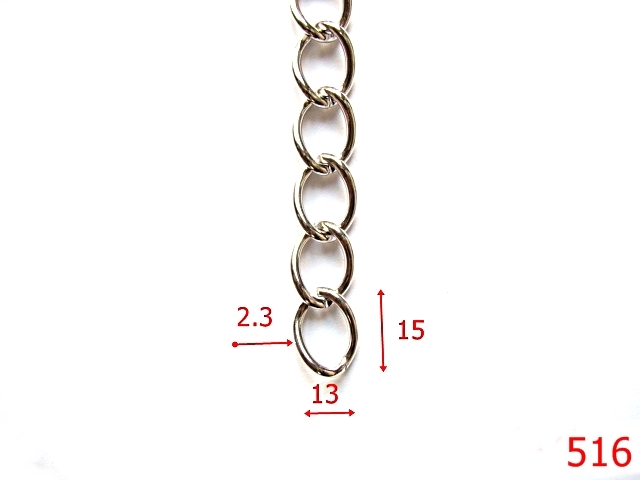 Lant poseta otel - 516/LANT POSETA-13-mm---nichel---7J4-7G2-