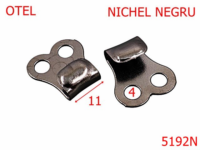 Noutati - 5192N/Carlig Bocanc Cu Dubla Fixare-11-mm-otel--nichel negru-----
