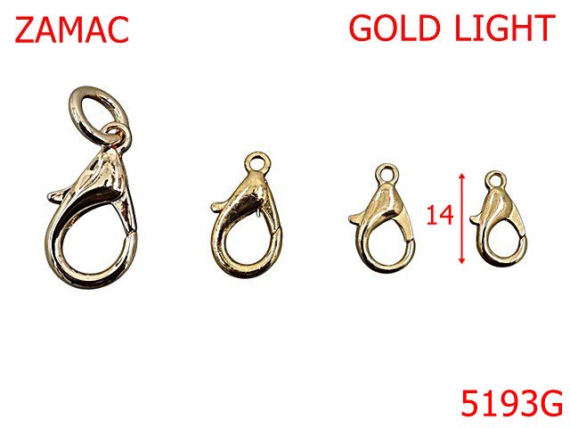 Noutati - 5193G/Minicarabina Pentru Gablontz-14-mm-zamac--gold light-----