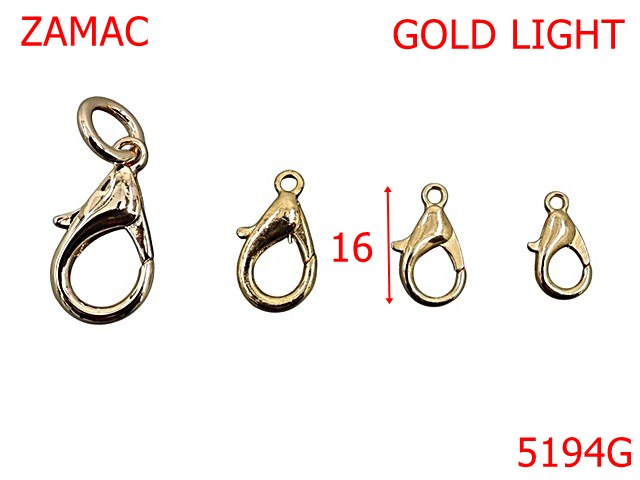 Noutati - 5194G/Minicarabina Pentru Gablontz-16-mm-zamac--gold light-----