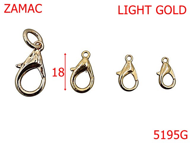 Noutati - 5195G/Minicarabina Pentru Gablontz-18-mm-zamac--gold light-----