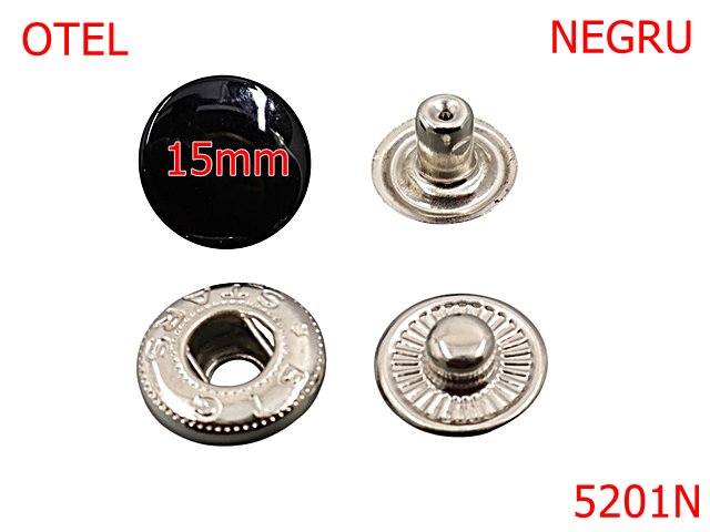 Noutati - 5201N/Butoni  Alfa Manusa Capac Vopsit-15-mm-otel--negru-----