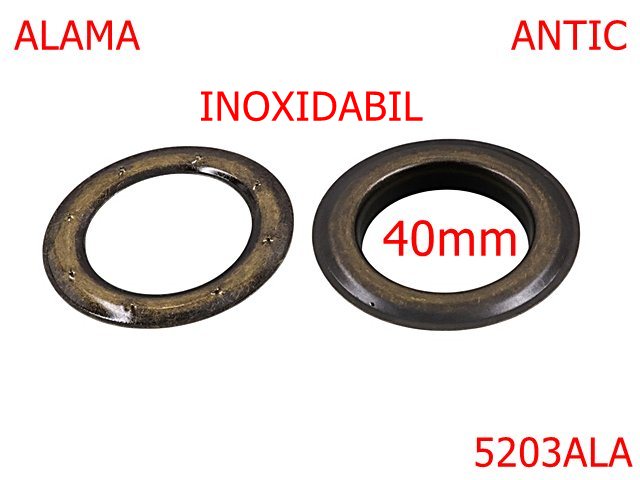 Noutati - 5203ALA/Ochet Pentru Draperie Inoxidabil-40-mm-alama--antic-----