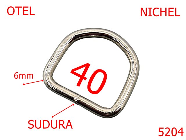 Inele sudate - 5204/Inel D Pentru Rezistenta-Sudat-40-mm-otel-6-nichel--6B5-6J5