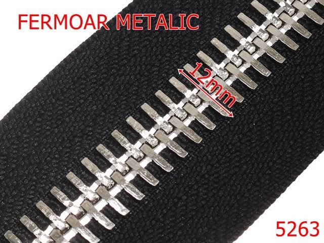Fermoar metalic - 5263/Fermoar Metalic Extra Large Pentru Confectii-NO12-mm-poliester--negru-----