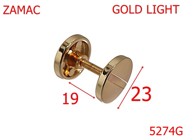 Galtere - 5274G/Gantera Ornamentala Pentru Marochinarie Si Incaltaminte-19-mm-zamac--gold light-----