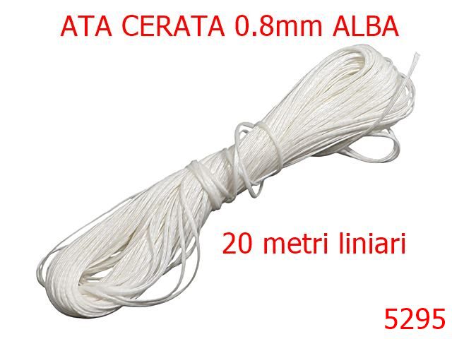 Ata Pentru Cusut - 5295/Ata Cerata Pentru Cusut Manual-0.8-mm-poliester--alba-----