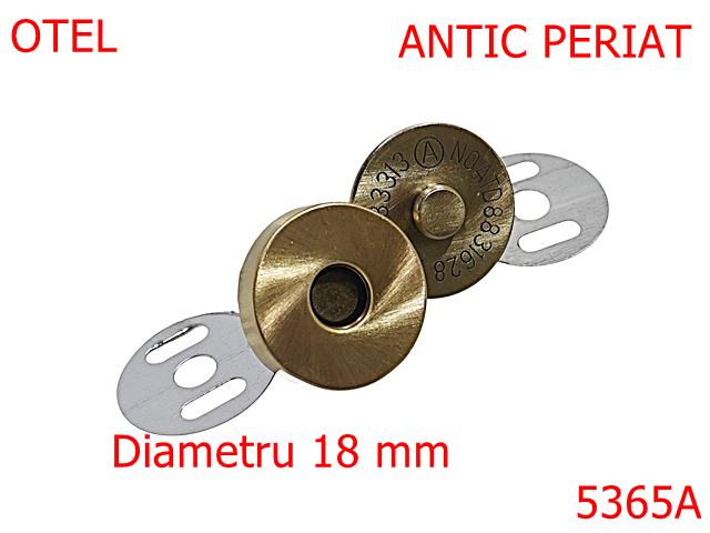Magneti - 5365A/Magnet Aparent  Pentru Marochinarie-18-mm-otel--antic periat-----