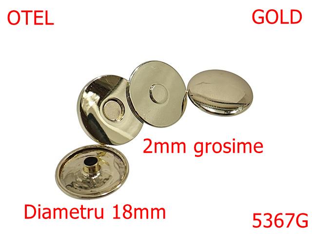 Magneti - 5367G/Magnet Aparent  Pentru Marochinarie-20-mm-otel-2-gold light-----