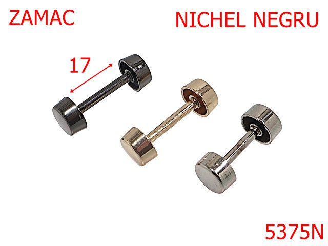 Galtere - 5375N/Gantera Ornamentala Pentru Marochinarie Si Incaltaminte-17-mm-zamac--nichel negru-----
