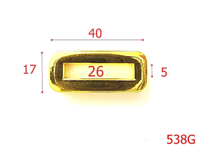 Ocheti - 538G/OCHETI DREPTUNGHIULARI ZAMAK 26MM GOLD-26-mm---gold---2C7--M9