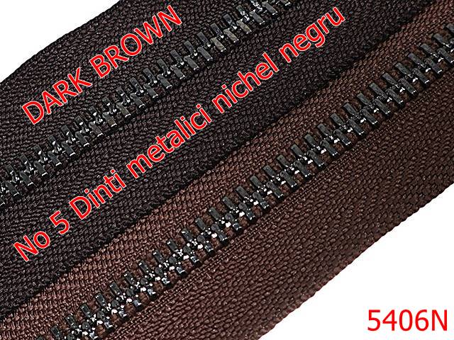 Fermoar metalic - 5406N/Fermoar Dinti Nichel Negru  Metalici-NO5----dark brown-----