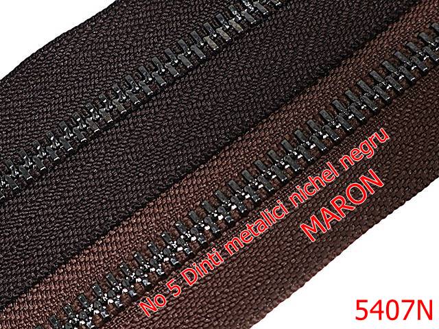 Fermoar metalic - 5407N/Fermoar Dinti Nichel Negru  Metalici-NO5----maron-----