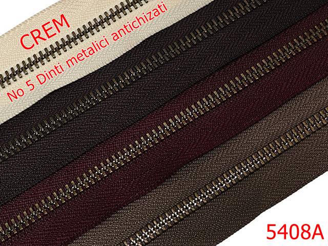 Fermoar metalic - 5408A/Fermoar Dinti Antic  Metalici-NO5----crem-----