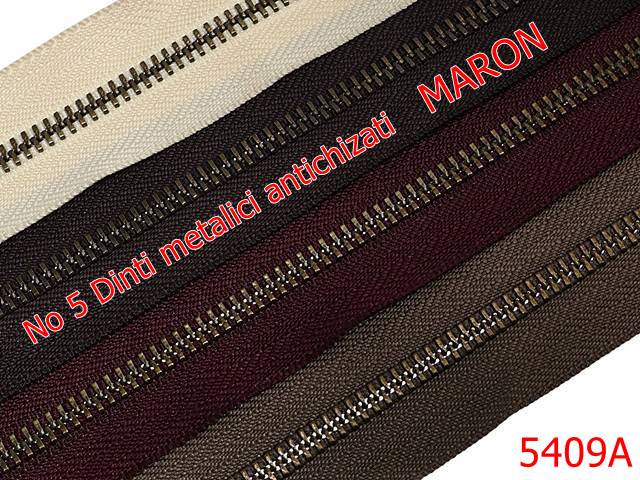 Fermoar metalic - 5409A/Fermoar Dinti Antic  Metalici-NO5----maron-----