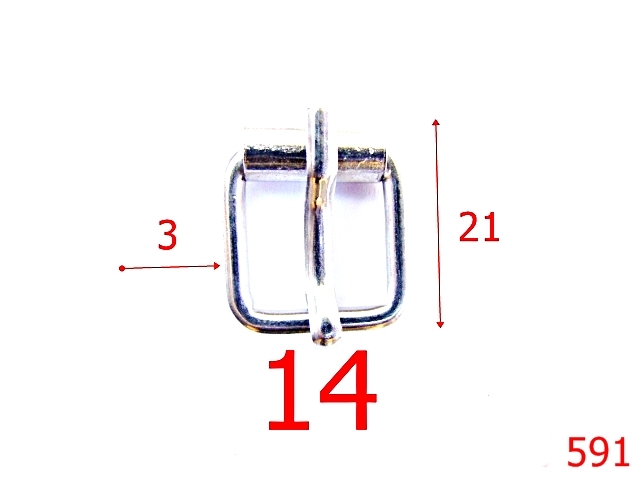 Catarame poseta - 591/CATARAMA CU ROLA 14MM S3MM NIKEL-14-mm-3-nichel---6J3--K2