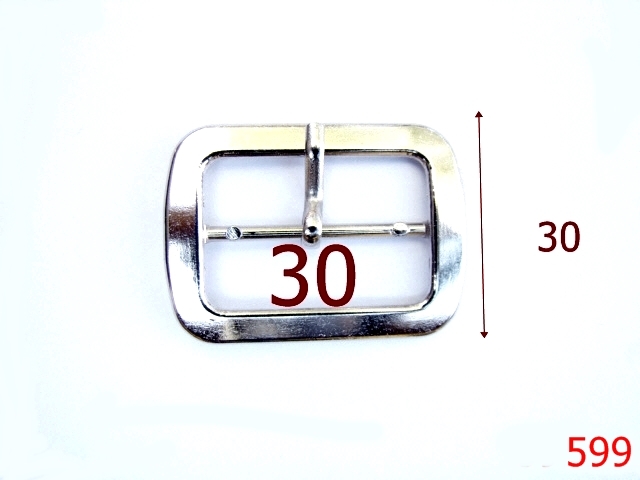 Catarame poseta - 599/CATARAMA 30 CM ZAMAK /NIKEL-30-mm---nichel---6E2--L10