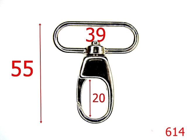 Carabine poseta - 614/CARABINA 39MM-39-mm---nichel---5H6-5A2/7B4--K14