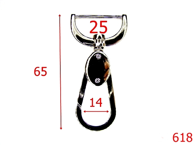 Carabine poseta - 618/CARABINA 25MM-25-mm---nichel---5A1--B7