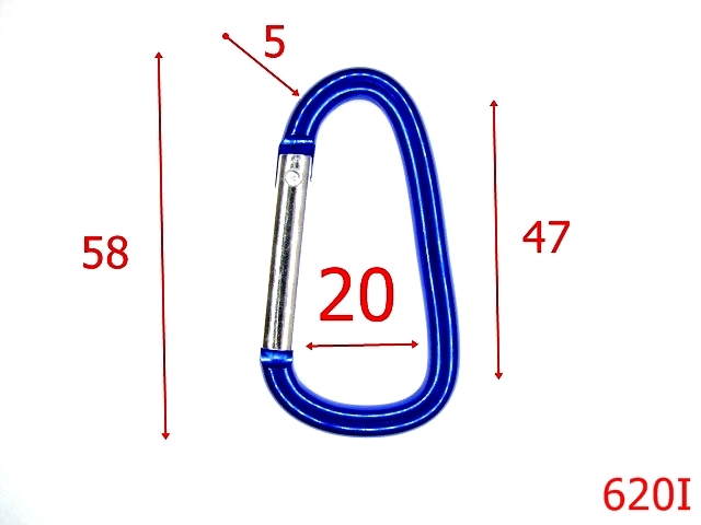 Carabine portchei - 620I/CARABINA ALUMINIU  ELOXAT-20-mm---albastru--5M8-5A6-5A4--M36