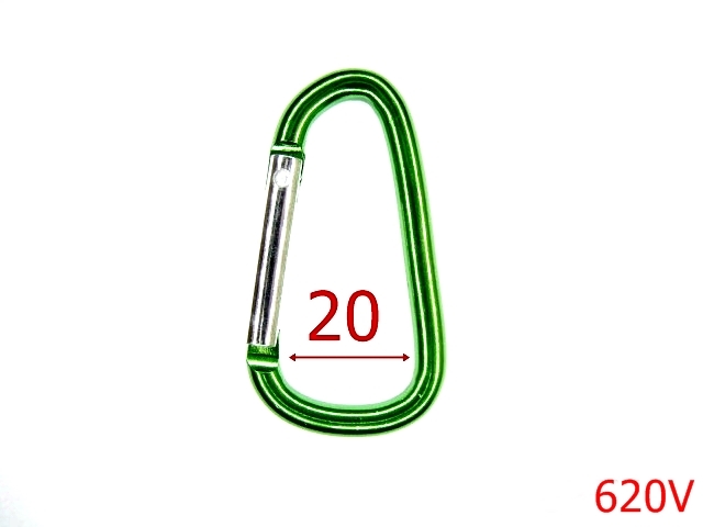 Carabine portchei - 620V/CARABINA ALUMINIU  ELOXAT-20-mm---VERDE--5M8-5A6-5A4--M28