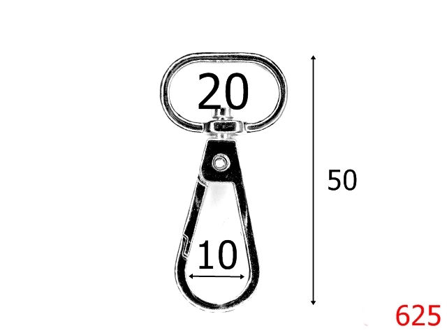 Carabine poseta - 625/CARABINA 2 CM NIKEL-20-mm---nichel---5G4-5G5-5B5--Y3