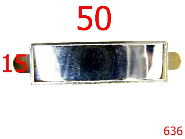 Placute ornamentale - 636/ORNAMENT DREPTUNGHIUAR-50X14-mm---nichel-15A7--15A7--K38