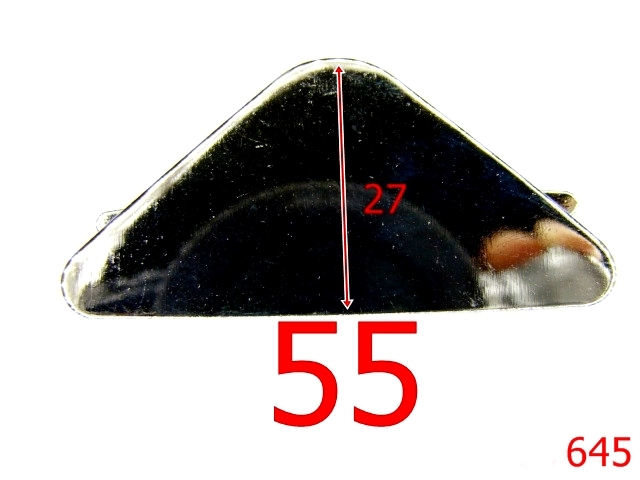 Placute ornamentale - 645/ORNAMENT TRIUNGHIULAR-55-mm---nichel-15A7--15A7--N20