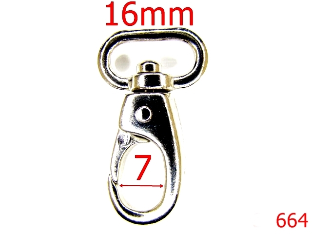 Carabine poseta - 664/CARABINA 16MM/NIKEL-16-mm---nichel---5E6--