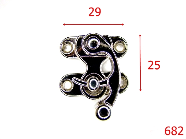 Inchizatori poseta - 682/INCHIZATOARE  CU CARLIG-29X25-mm---nichel---12J2--S30