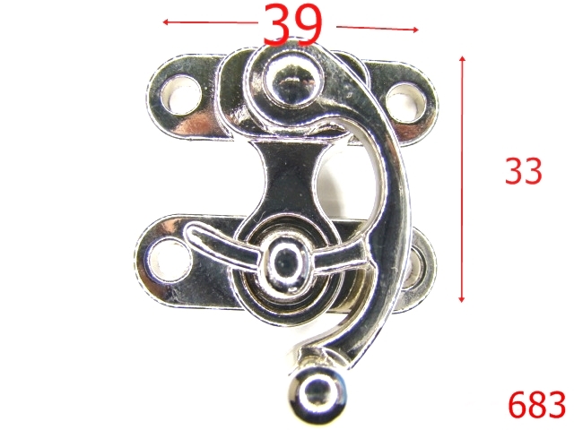 Inchizatori poseta - 683/INCHIZATOARE  CU CARLIG-39X33-mm---nichel---12G5--I16