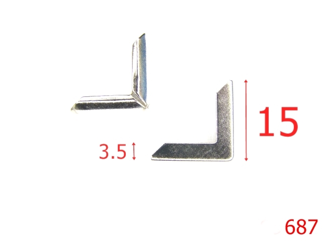 Coltare - 687/COLTAR METALIC 1.5 CM-15X15-mm---nichel---3D8--F27