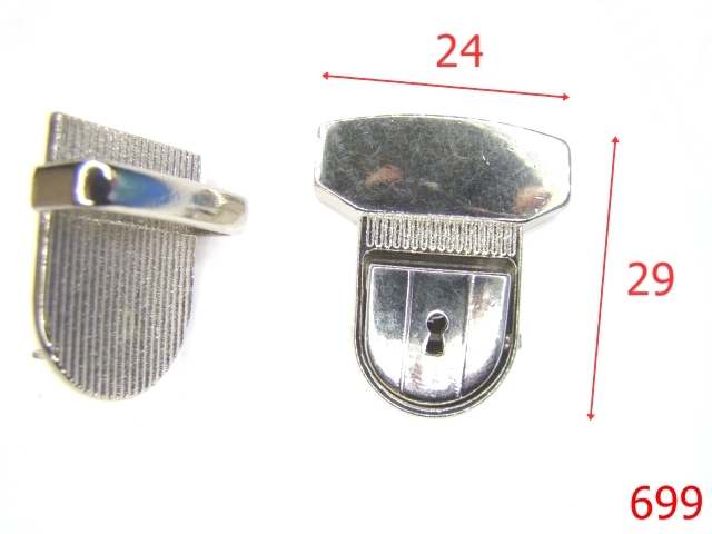 Inchizatori servieta - 699/INCHIZATOARE BORSETA   -26X24-mm---nichel---12i1--G24