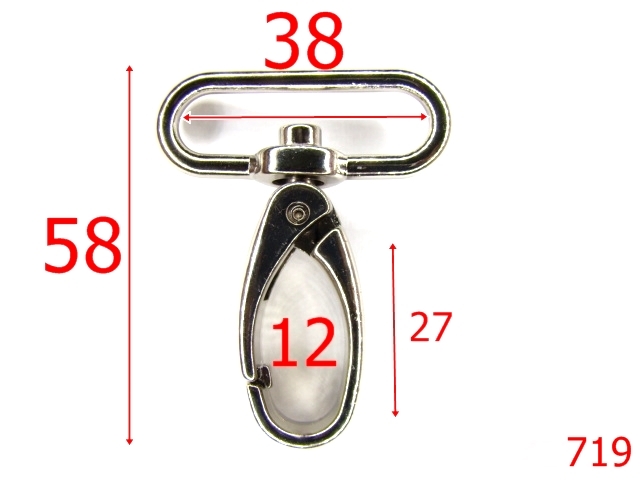 Carabine poseta - 719/CARABINA 38MM-38-mm---nichel--5T9-5D4-5J1-5C8-7F5/7F6/5D6/4I4--K8