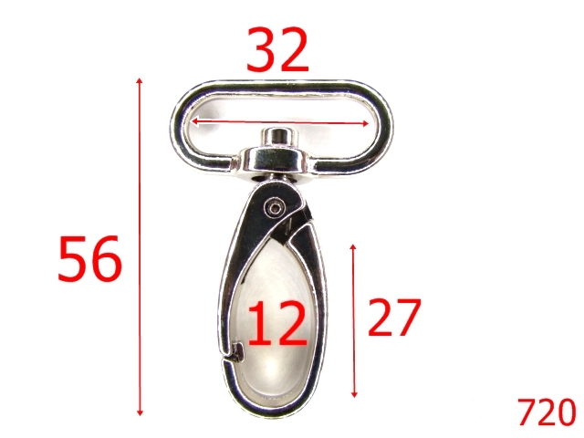 Carabine poseta - 720/CARABINA 32 MM-32-mm---nichel---5D4-5E2--M30