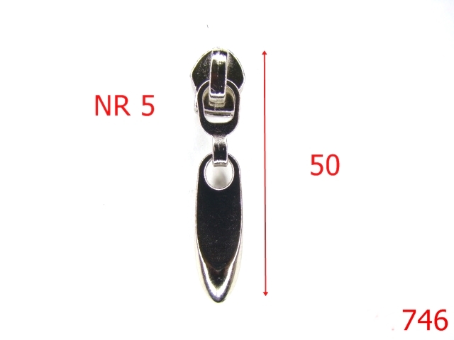 Cursori fermoar - 746/CHEITA NR 5 PT FERMOAR PLASTIC -Nr 5-mm---nichel---2E5--N2