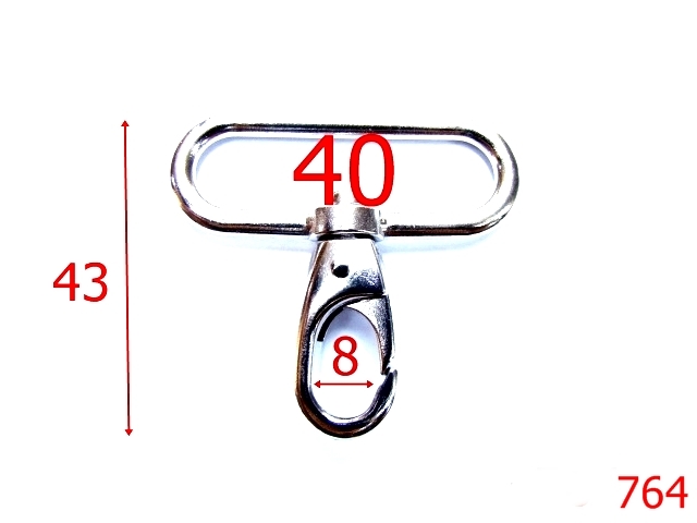 Carabine poseta - 764/CARABINA 40MM-40-mm---nichel---5i5-5C3/5C1--H7