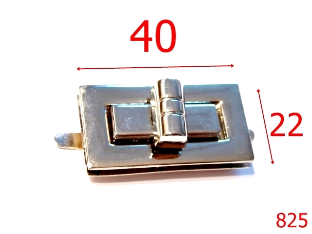 Inchizatori poseta - 825/INCHIZATOARE  ZAMAK 40X22-40X22-mm---nichel---13A12--