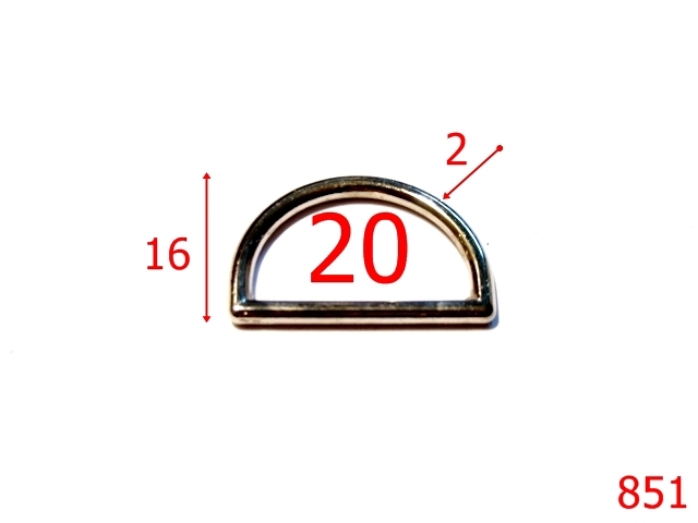 Inele D - 851/INEL D ZAMAC 2 CM  NIKEL-20-mm-2-nichel-2A7--3F3--S2