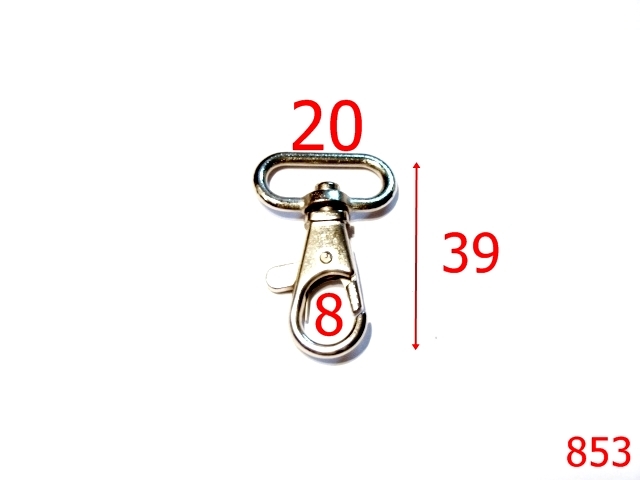 Carabine poseta - 853/CARABINA  2 CM  ZAMAK  NIKEL-20-mm---nichel--5i9-5D8-7K5-5E1--K23