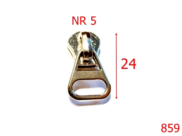 Cursori fermoar - 859/CURSOR FERMOAR METALIC -Nr 5-mm---nichel---2F4/2E1--M26