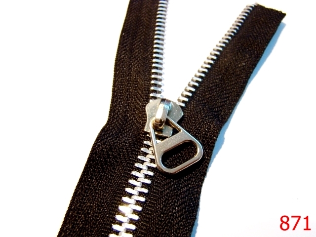 Fermoar metalic - 871/FERMOAR ALUMINIU  ARGITIU/NEGRU-Nr 5-mm---aluminiu-----